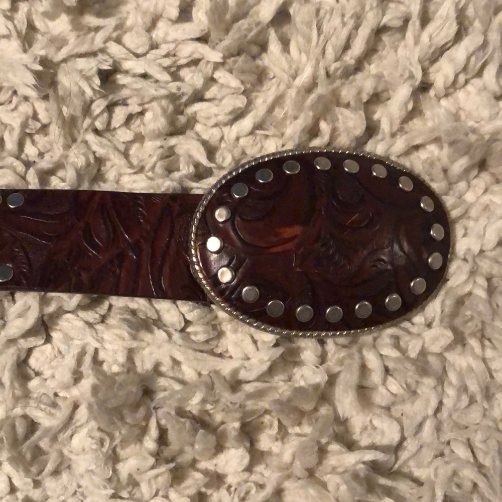 western inspired leather belt